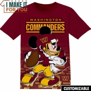 NFL Washington Commanders Disney Mickey T-Shirt, NFL Graphic Tee for Men, Women, and Kids