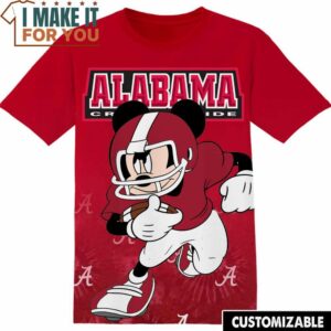 NCAA Alabama Crimson Tide Mickey T-Shirt, NCAA Shirt for Sports Fan