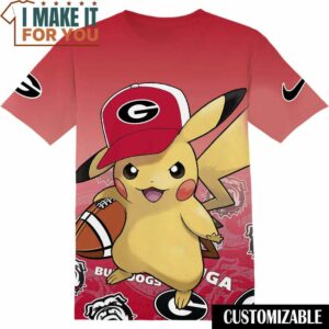 NCAA Football  Georgia Bulldogs Pokemon Pikachu T-Shirt, NCAA Shirt for Sports Fan