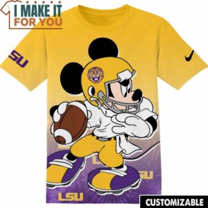 NCAA LSU Tigers Football Mickey T-Shirt, NCAA Shirt for Sports Fan