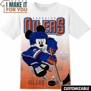 NHL Edmonton Oilers Mickey T-Shirt, Unique Gifts for NHL Fans