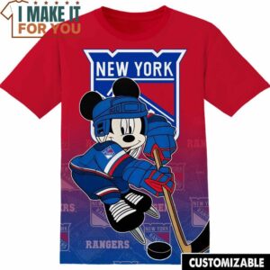 NHL New York Rangers Mickey T-Shirt, Unique Gifts for NHL Fans