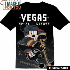 NHL Vegas Golden Knights Mickey Play Hockey Shirt, Unique Gifts for NHL Fans