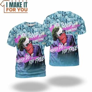 DC Comics Joker With Mask Nike T-Shirt, Nike Graphic Tee for Die-Hard Fans