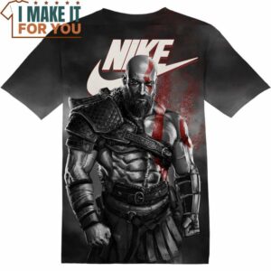 Gaming Kratos God of War Nike T-Shirt, Nike Graphic Tee for Die-Hard Fans Gaming Kratos God of War Nike T-Shirt, Nike Graphic Tee for Die-Hard Fans