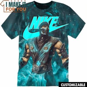Gaming Mortal Kombat Sub Zero Nike T-Shirt, Nike Graphic Tee for Die-Hard Fans