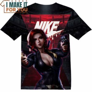 Marvel Black Widow Kawaii Nike T-Shirt, Nike Graphic Tee for Die-Hard Fans