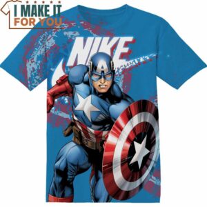 Marvel Captain America Nike T-Shirt, Nike Graphic Tee for Die-Hard Fans