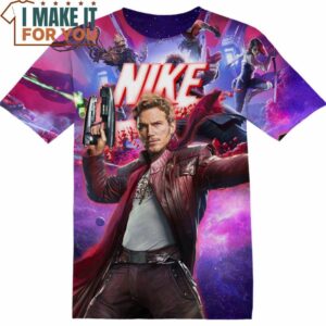 Movie Gift Guardians of the Galaxy Peter Quill Nike T-Shirt, Nike Graphic Tee for Die-Hard Fans