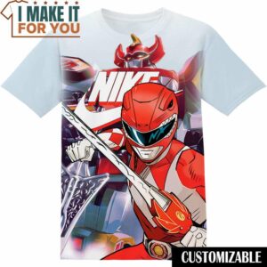 Power Rangers Red Ranger Nike T-Shirt, Nike Graphic Tee for Die-Hard Fans