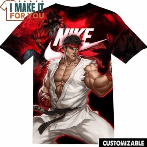 Street Fighter Evil Ryu Nike T-Shirt, Nike Graphic Tee for Die-Hard Fans