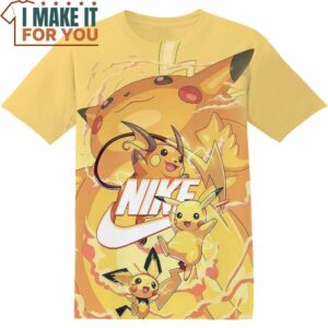 Piachu Pikachu Raichu Evolution Nike T-Shirt, Nike Graphic Tee for Die-Hard Fans