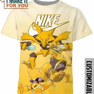 Pokemon Abra Kadabra Alakazam Evolution Nike T-Shirt, Nike Graphic Tee for Die-Hard Fans