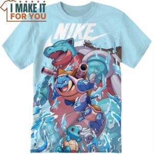 Pokemon Gift Squirtle Wartortle Blastoise Evolution Nike T-Shirt, Nike Graphic Tee for Die-Hard Fans