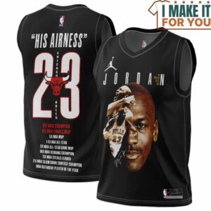 Michael Jordan 23 Chicago Bulls His Airnress Black Basketball Jersey, The Ultimate Gift for Any Jordan Fan