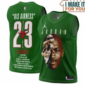Michael Jordan 23 Chicago Bulls His Airnress Green Basketball Jersey, The Ultimate Gift for Any Jordan Fan