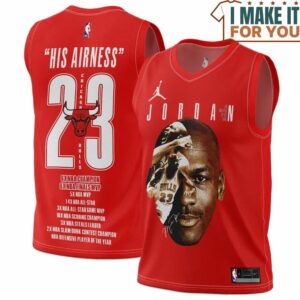 Michael Jordan 23 Chicago Bulls His Airnress Red Basketball Jersey, The Ultimate Gift for Any Jordan Fan