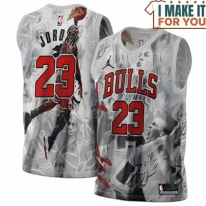 Michael Jordan 23 Chicago Bulls Signed Dunk Basketball Jersey, The Ultimate Gift for Any Jordan Fan Michael Jordan 23 Chicago Bulls Signed Dunk Basketball Jersey, The Ultimate Gift for Any Jordan Fan