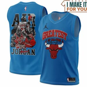 Michael Jordan GOAT 23 Chicago Bulls AIR Blue Signed Basketball Jersey, The Ultimate Gift for Any Jordan Fan