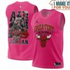 Michael Jordan GOAT 23 Chicago Bulls AIR Pink Signed Basketball Jersey, The Ultimate Gift for Any Jordan Fan