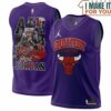Michael Jordan GOAT 23 Chicago Bulls AIR Purple Signed Basketball Jersey, The Ultimate Gift for Any Jordan Fan