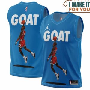Michael Jordan GOAT 23 Chicago Bulls Blue Basketball Jersey, The Ultimate Gift for Any Jordan Fan