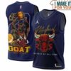Michael Jordan GOAT 23 Chicago Bulls Cool Signed Navi Basketball Jersey, The Ultimate Gift for Any Jordan Fan