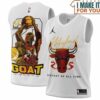 Michael Jordan GOAT 23 Chicago Bulls Cool Signed White Basketball Jersey, The Ultimate Gift for Any Jordan Fan
