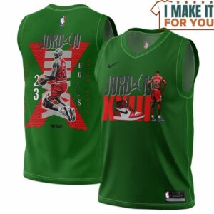 Michael Jordan GOAT 23 Chicago Bulls Nike Air Green Basketball Jersey, The Ultimate Gift for Any Jordan Fan