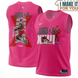 Michael Jordan GOAT 23 Chicago Bulls Nike Air Pink Basketball Jersey, The Ultimate Gift for Any Jordan Fan