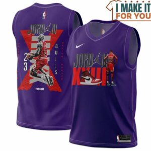 Michael Jordan GOAT 23 Chicago Bulls Nike Air Purple Basketball Jersey, The Ultimate Gift for Any Jordan Fan