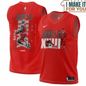 Michael Jordan GOAT 23 Chicago Bulls Nike Air Red Basketball Jersey, The Ultimate Gift for Any Jordan Fan