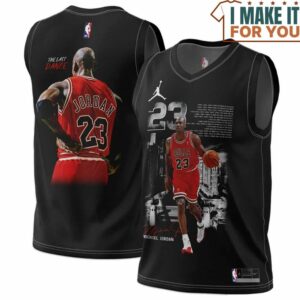 Michael Jordan GOAT 23 Chicago Bulls Signed Black Text Basketball Jersey, The Ultimate Gift for Any Jordan Fan