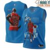 Michael Jordan GOAT 23 Chicago Bulls Signed Blue Text Basketball Jersey, The Ultimate Gift for Any Jordan Fan