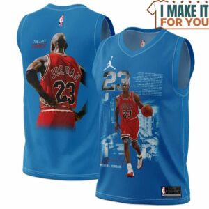 Michael Jordan GOAT 23 Chicago Bulls Signed Blue Text Basketball Jersey, The Ultimate Gift for Any Jordan Fan