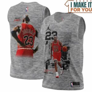 Michael Jordan GOAT 23 Chicago Bulls Signed Gray Text Basketball Jersey, The Ultimate Gift for Any Jordan Fan