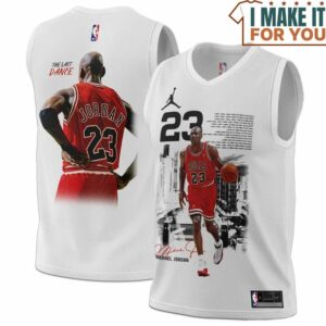 Michael Jordan GOAT 23 Chicago Bulls Signed White Text Basketball Jersey, The Ultimate Gift for Any Jordan Fan