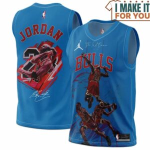 Michael Jordan GOAT 23 Chicago Bulls Signed Wizards Blue Basketball Jersey, The Ultimate Gift for Any Jordan Fan