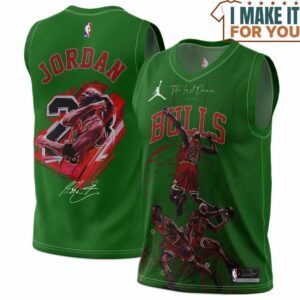 Michael Jordan GOAT 23 Chicago Bulls Signed Wizards Green Basketball Jersey, The Ultimate Gift for Any Jordan Fan