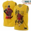 Michael Jordan GOAT 23 Chicago Bulls Signed Yellow Text Basketball Jersey, The Ultimate Gift for Any Jordan Fan