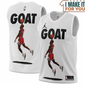 Michael Jordan GOAT 23 Chicago Bulls White Basketball Jersey, The Ultimate Gift for Any Jordan Fan