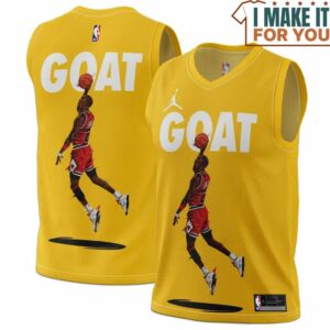 Michael Jordan GOAT 23 Chicago Bulls Yellow Basketball Jersey, The Ultimate Gift for Any Jordan Fan