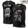 Michael Jordan GOAT 23 Nerver Quit Black Chicago Bulls Signed Basketball Jersey, The Ultimate Gift for Any Jordan Fan