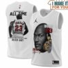 Michael Jordan GOAT 23 Nerver Quit White Chicago Bulls Signed Basketball Jersey, The Ultimate Gift for Any Jordan Fan