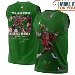 Michael Jordan The Last Dance 23 Chicago Bulls Signed Green Basketball Jersey, The Ultimate Gift for Any Jordan Fan