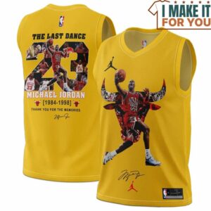 Michael Jordan The Last Dance 23 Chicago Bulls Signed Yellow Basketball Jersey, The Ultimate Gift for Any Jordan Fan