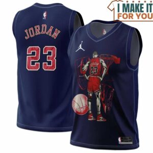 Vintage Michael Jordan 23 Chicago Bulls Nike Navi Basketball Jersey, The Ultimate Gift for Any Jordan Fan