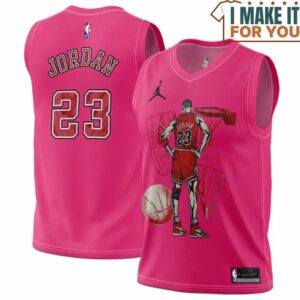 Vintage Michael Jordan 23 Chicago Bulls Nike Pink Basketball Jersey, The Ultimate Gift for Any Jordan Fan