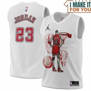 Vintage Michael Jordan 23 Chicago Bulls Nike White Basketball Jersey, The Ultimate Gift for Any Jordan Fan