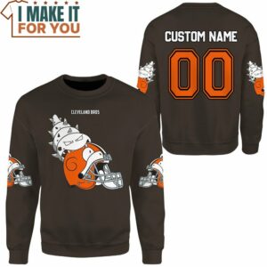 NFL Pokemon Cleveland Slowbro Custom Name Sweatshirt Top Pokemon Gifts for Adults 2 1